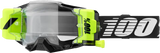 Black and neon yellow Armega Forecast Goggle with clear lens for motocross riding