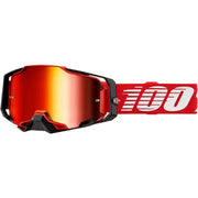Armega Goggle Red Mirror with red and black motocross goggles and iridescent lens