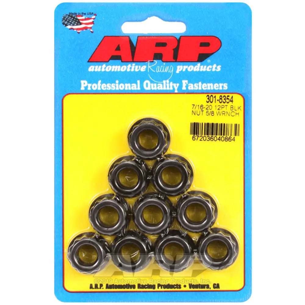 ARP 301-8354 ARP 7/16-20 5/8 Socket 12 pt Nut Kit