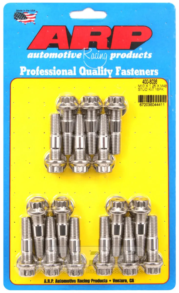 ARP M10 x 1.25 48 Stainless Steel 12pt Broached Stud Kit (16/pkg) - Truck & Automotive