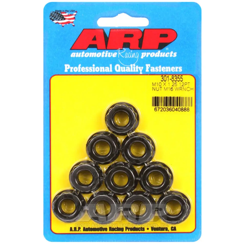 ARP 301-8355 ARP M10 x 1.25 (5) 12-Point Nut Kit (Pack of 10)