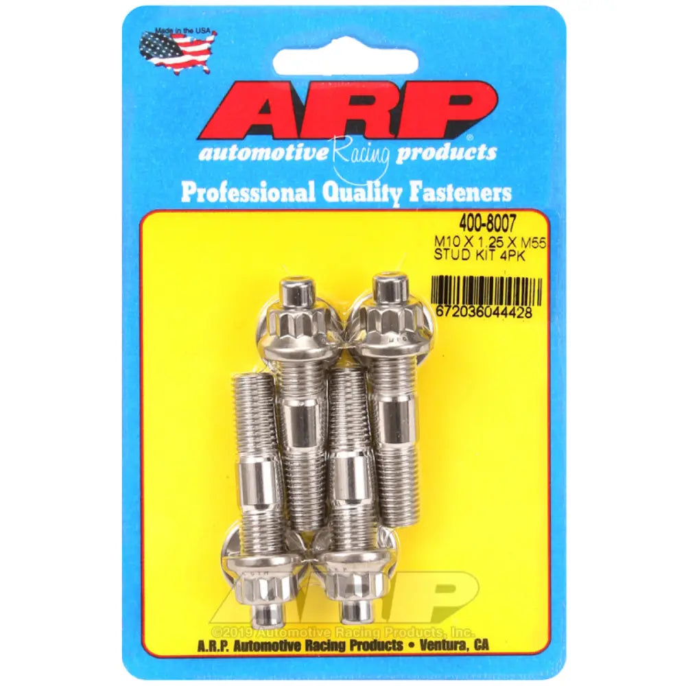 ARP 400-8007 ARP M10 x 1.25 x 55mm Broached 4 Piece Stud Kit