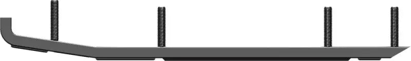Dark grey AS8-8250 Ace Runners ski doo 8 inch ski parts with threaded posts and curved end