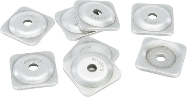 Square-base round-topped metal washers for Grand Digger support and digger support