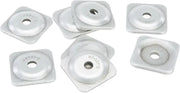 Silver-colored grand digger support washers with central holes for Digger Support plates