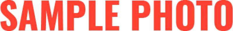 Red block letters.