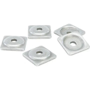 Five square metal washers with circular indentations for Digger Support Plates ASW2-3775-M