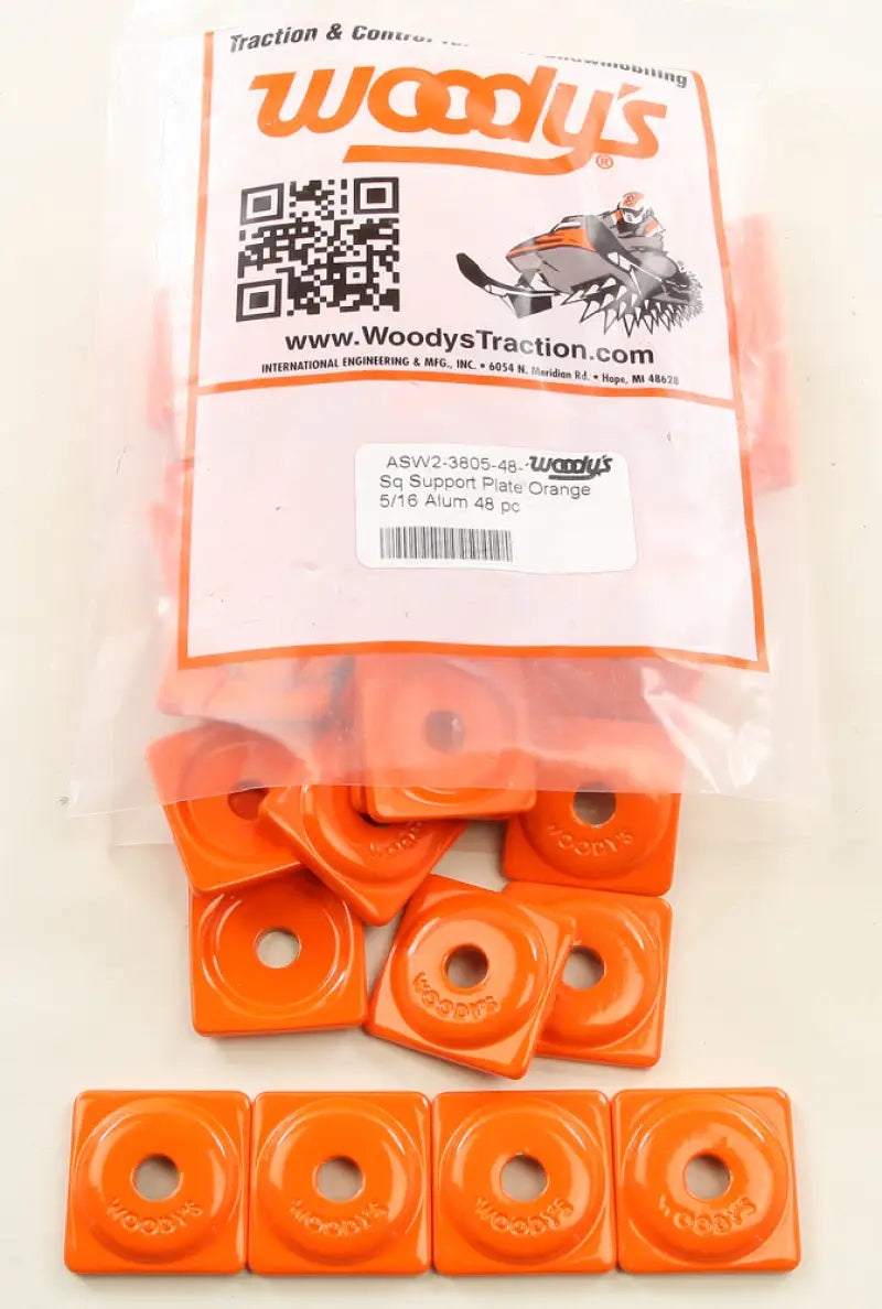 Orange square digger support plate bag for snowmobile support plates and digger support