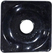 Black square digger support plate ASW2-3810-48 with central hole and rounded corners