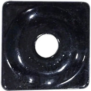 Black square digger support plate ASW2-3810-48 with central hole and rounded corners