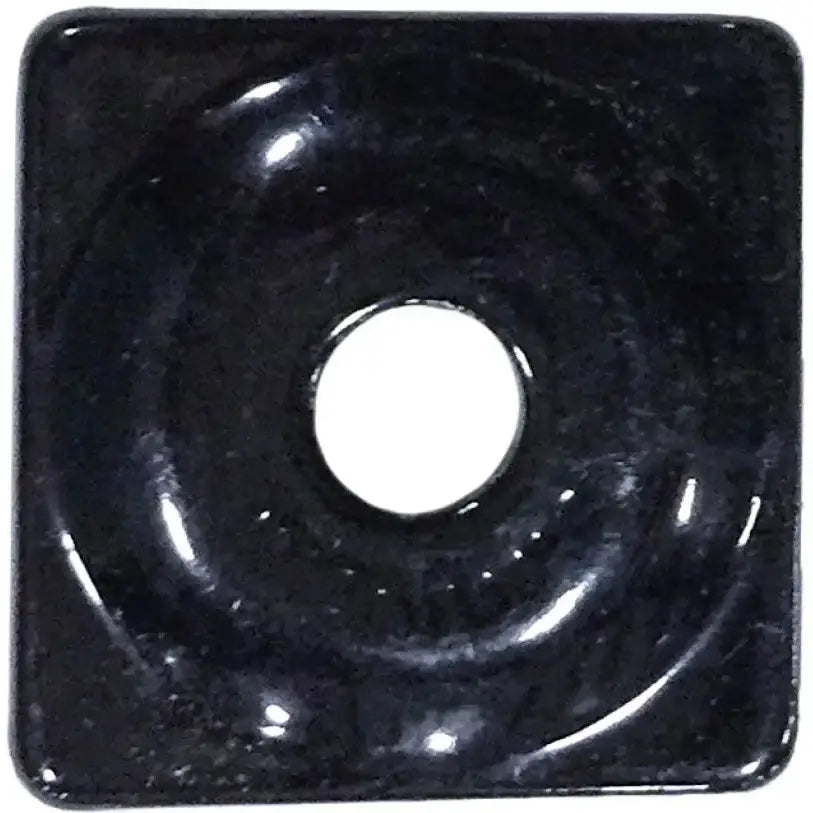 Black square digger support plate ASW2-3810-48 with central hole and rounded corners