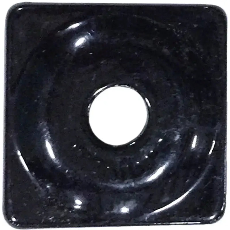 Black square digger support plate ASW2-3810-48 with central hole and rounded corners