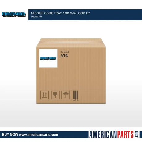 Cardboard shipping box for Decked Midsize Core Trax cargo management system
