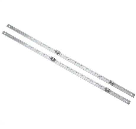 Two long silver LED light strips for Decked Midsize Core Trax cargo management