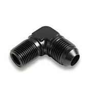 Black 90-degree threaded fitting AT982288ERL Earl’s Atf 90 Dg-8 to 1/2 Npt adapter