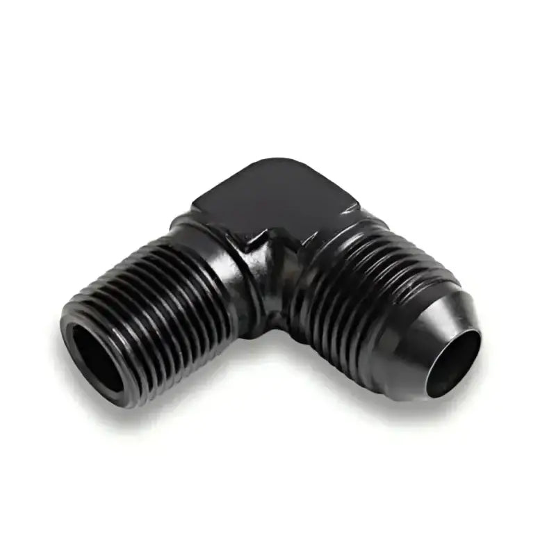 Black 90-degree threaded fitting AT982288ERL Earl’s Atf 90 Dg-8 to 1/2 Npt adapter