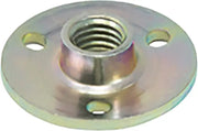 Zinc-plated round flanged tee nut with three holes for RV parts, truck parts & accessories