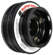 Black ATI Super Damper pulley for Nissan RB26 power steering with ATI damper tech