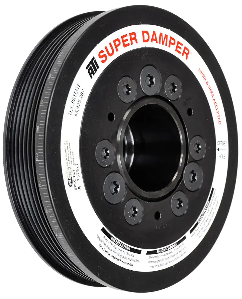 ATI Damper - 6.78in - AL - 6 Grv - 10 Per UD - LS1/2/3/6/L76 - 97-13 28T 8mm HTD Drive Rear - 3 Rng - Truck & Automotive