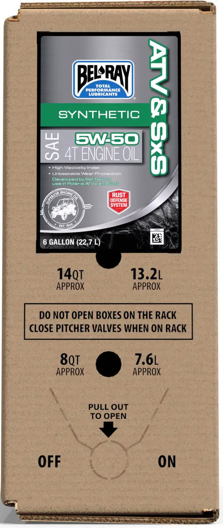 Atv & Sxs Synthetic 5w 50 6gal. Bag In Box - BEL-RAY