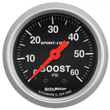 AutoMeter AutoMeter 2-1/16in 0-60 PSI Mechanical Sport-Comp Boost Pressure Gauge