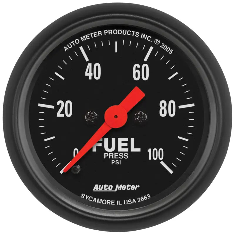 AutoMeter 2663 Autometer FSE 52.4mm 0-100 PSI w/o Peak & Valley Fuel Press Gauge
