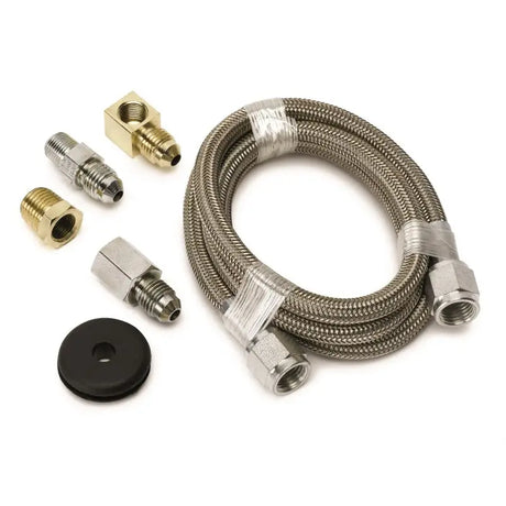 Autometer #4 Braided SS Line (-4AN) 3ft 1/8in NPT Fittings - Truck & Automotive