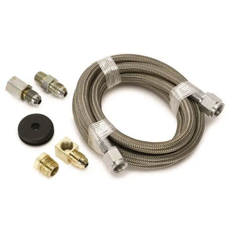 Autometer #4 Braided SS Line (-4AN) 6ft -4AN and 1/8in NPTF Fittings - Truck & Automotive
