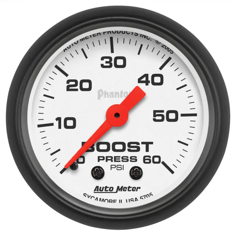 AutoMeter 5705 Autometer Phantom 52mm 0-60 PSI Mechanical Boost Gauge