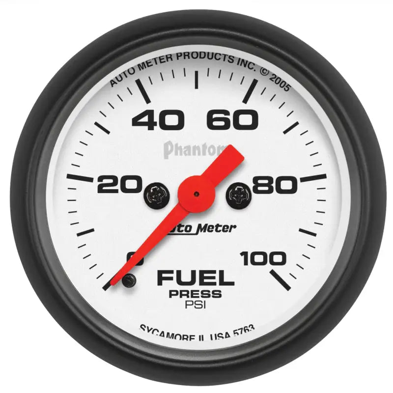 AutoMeter 5763 Autometer Phantom 52mm 0-100 PSI Fuel Pressure Gauge