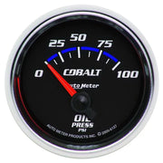 AutoMeter 6127 Autometer Cobalt 52mm 100 PSI Short Sweep Electric Oil Pressure Gauge