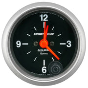 Autometer Sport-Comp 2-1/16in. 12 Hour Analog Clock Gauge - 3385
