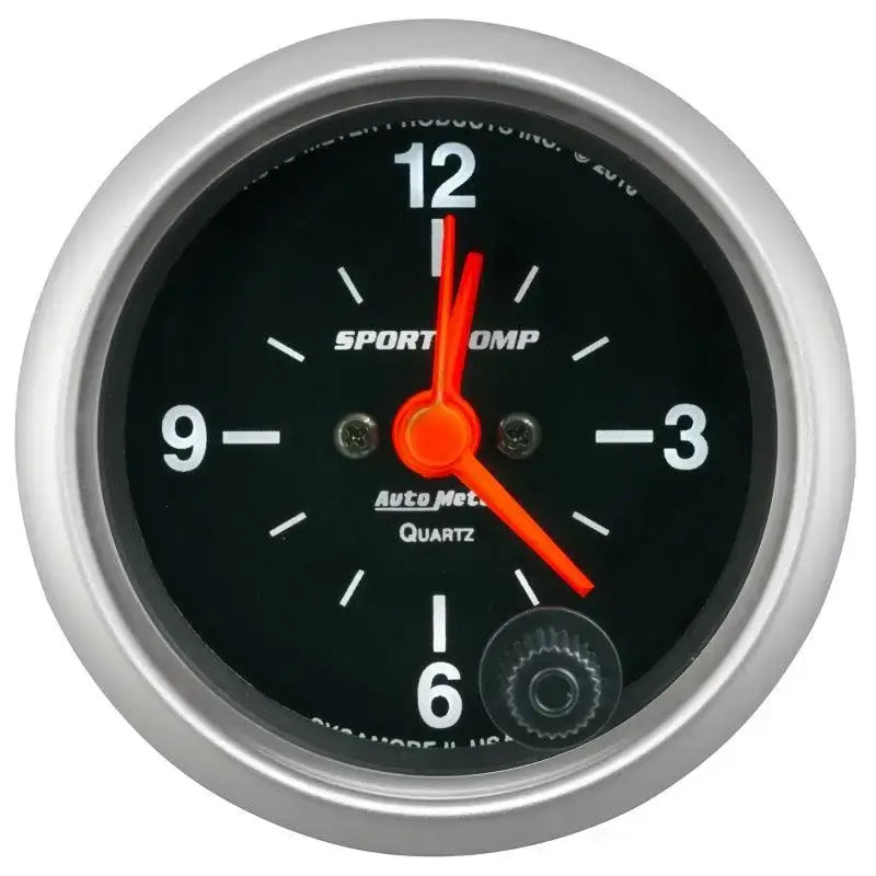 Autometer Sport-Comp 2-1/16in. 12 Hour Analog Clock Gauge - 3385