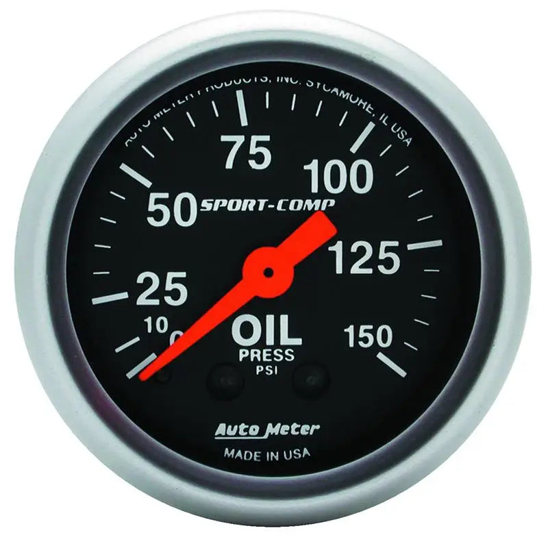 AutoMeter 3323 Autometer Sport Comp 52mm Mechanical 0-150 PSI Oil Pressure Gauge - 3323