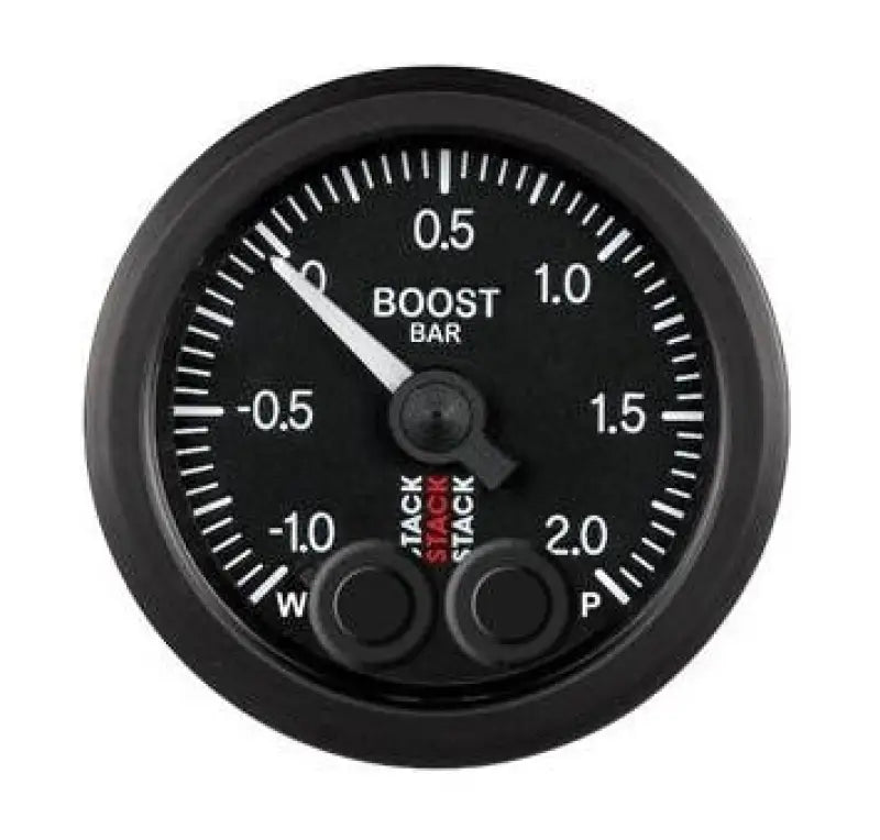 Black boost pressure gauge with Pro Step Motor for Autometer Stack 52mm ST3312C