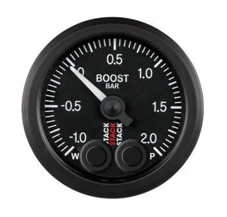 Black boost pressure gauge with Pro Step Motor for Autometer Stack 52mm ST3312C