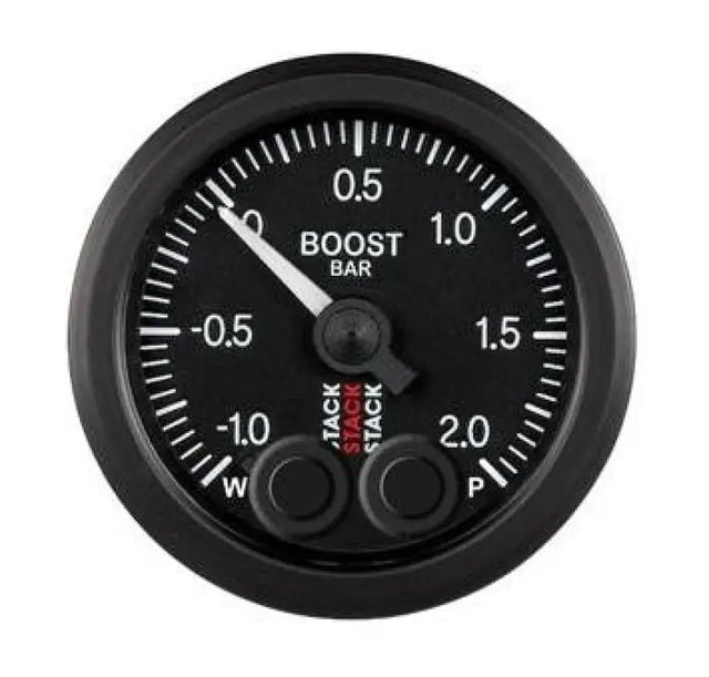 Black boost pressure gauge with Pro Step Motor for Autometer Stack 52mm ST3312C