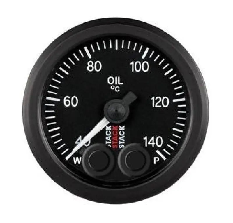 Black oil temperature gauge with pro step motor for precise readings on Autometer ST3312C