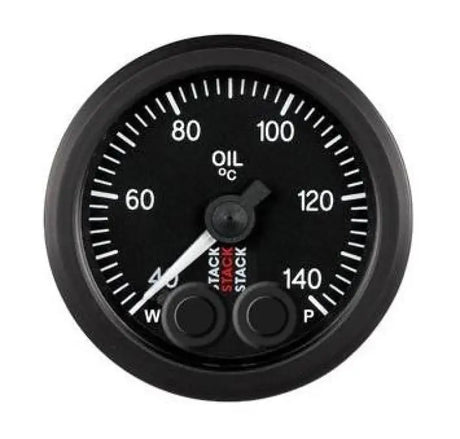 Black oil temperature gauge with pro step motor for precise readings on Autometer ST3312C