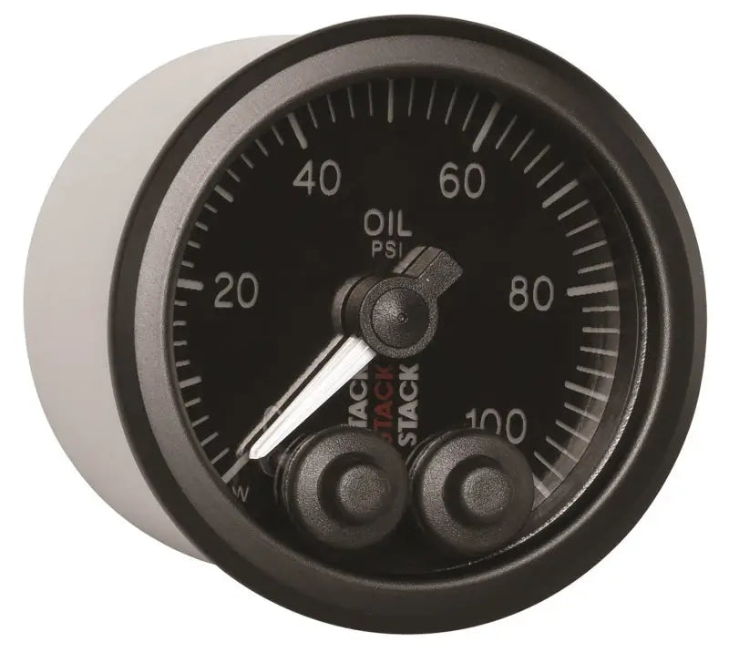 Autometer Stack Instruments Pro Control 52mm 0-100 PSI Oil Pressure Gauge - Black (1/8in NPTF Male) - ST3502