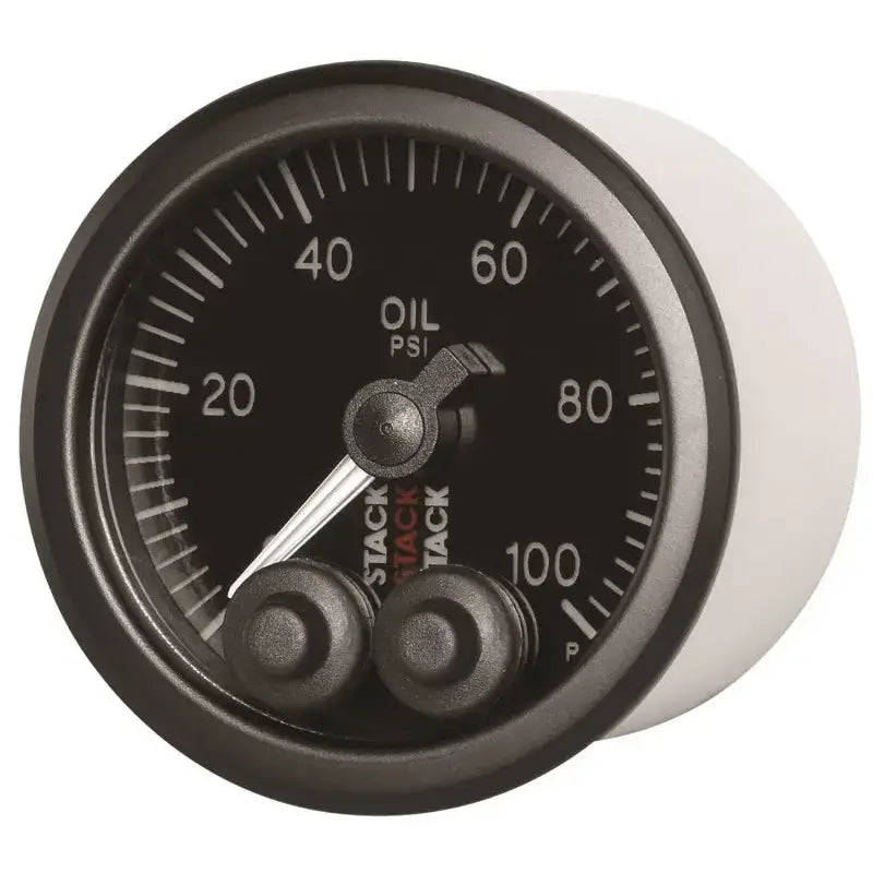 Autometer Stack Instruments Pro Control 52mm 0-100 PSI Oil Pressure Gauge - Black (1/8in NPTF Male) - ST3502