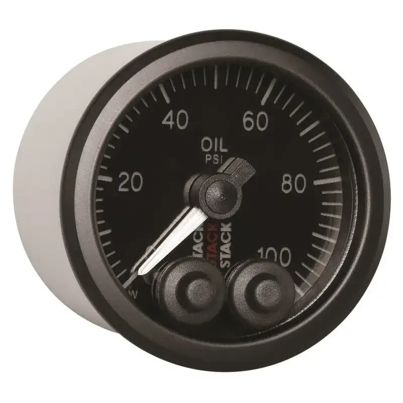 Autometer Stack Instruments Pro Control 52mm 0-100 PSI Oil Pressure Gauge - Black (1/8in NPTF Male) - ST3502