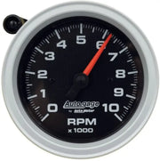 AutoMeter Tachometer Gauge 10K RPM 3 3/4in Pedestal w/Ext. Shift-Light - Black Dial/Black Case - 233908