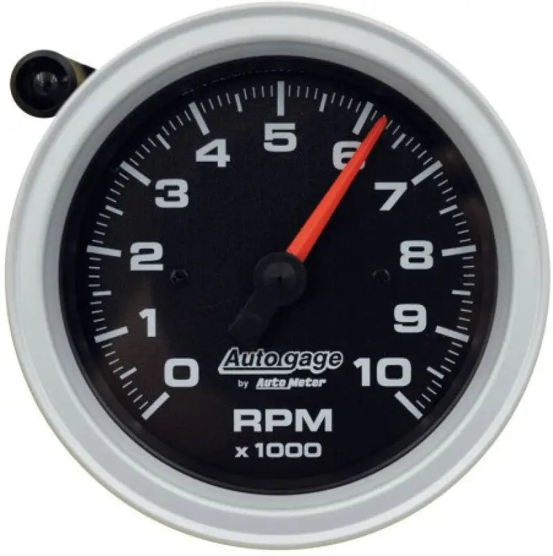 AutoMeter Tachometer Gauge 10K RPM 3 3/4in Pedestal w/Ext. Shift-Light - Black Dial/Black Case - 233908