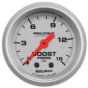 AutoMeter 4302 Autometer Ultra-Lite 52mm 0-15 PSI Mechanical Boost Gauge - 4302