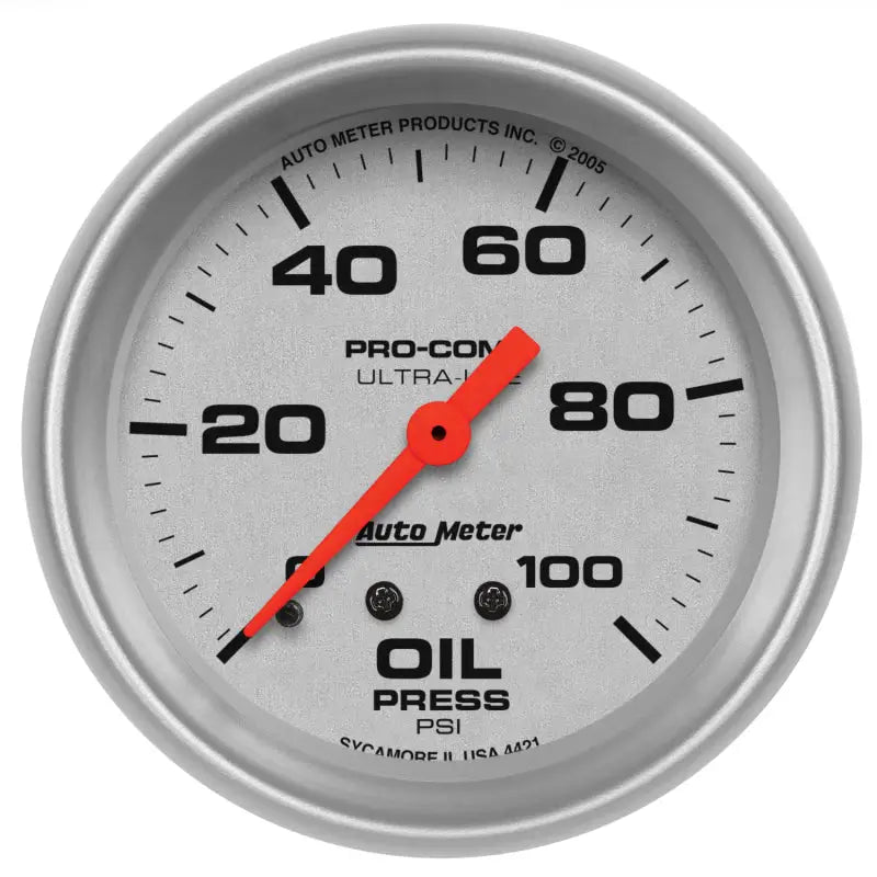 Autometer Ultra-Lite 66.7mm Mechanical 0-100 PSI Oil Pressure Gauge - Truck & Automotive