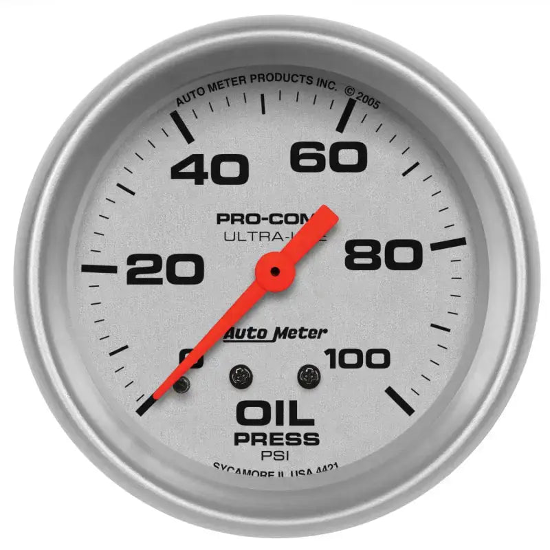 Autometer Ultra-Lite 66.7mm Mechanical 0-100 PSI Oil Pressure Gauge - Truck & Automotive