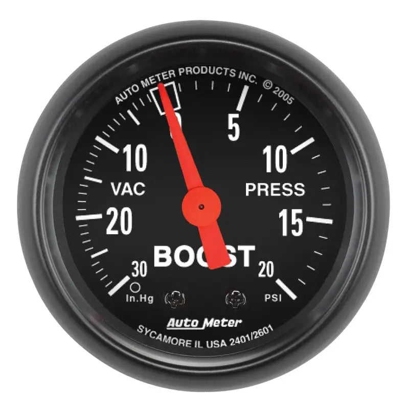 Autometer Z Series 52mm 20 PSI Mechanical Boost Vacumm Gauge - Truck & Automotive