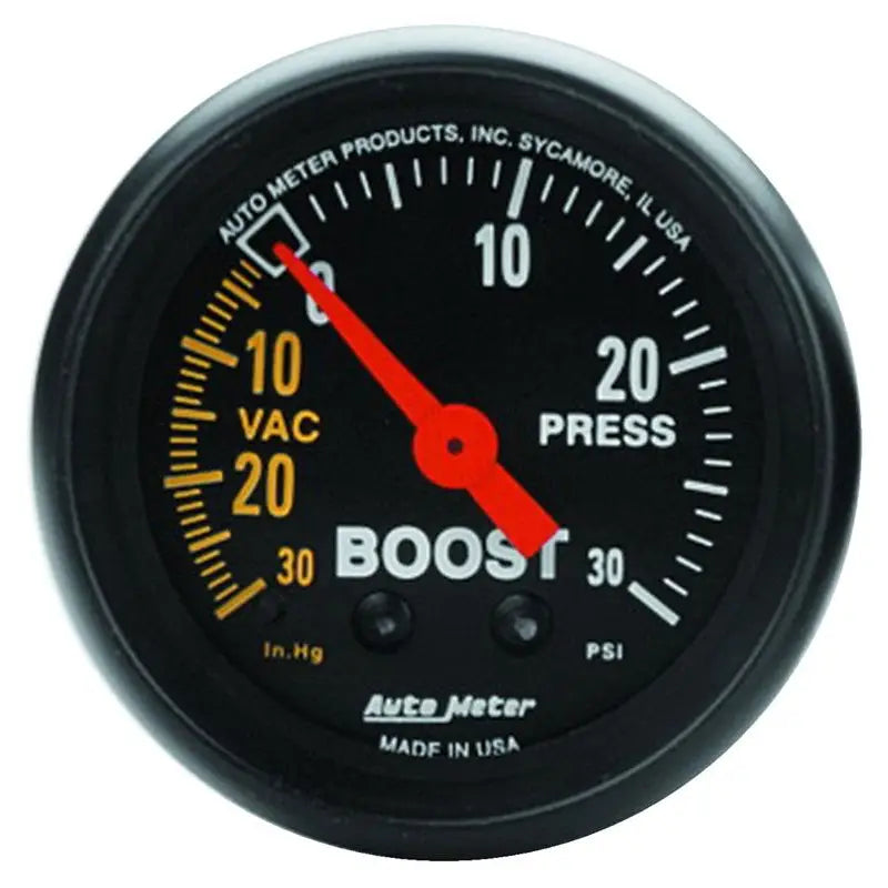 AutoMeter 2614 Autometer Z Series 52mm 30 In Hg.-Vac. / 30 PSI Boost / Vacuum Gauge
