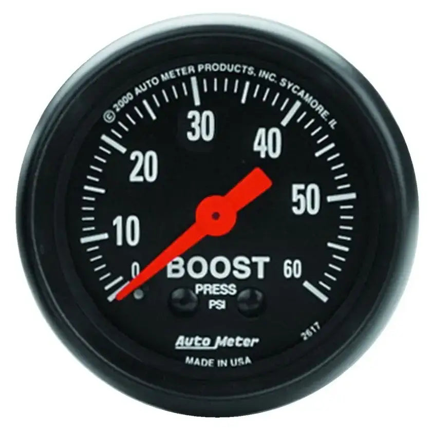 Autometer Z Series 52mm 0-60 PSI Mechanical Boost Gauge - 2617